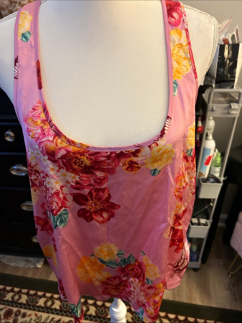 Victoria's Secret Pink Floral Scoop Neck Tank